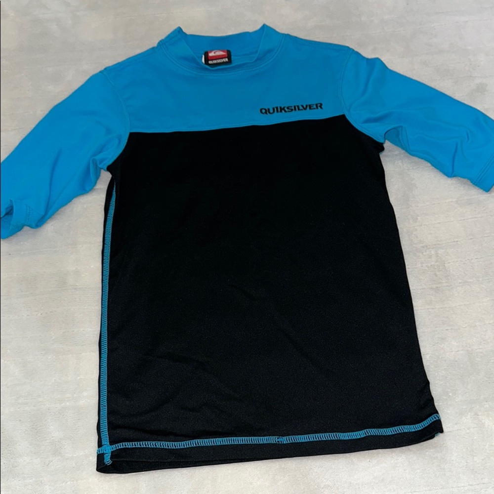 Quiksilver Kids Swim Rashguard - Blue and Black